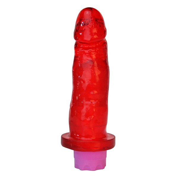 Pênis De Borracha Aromático Com Vibrador Recarregável 15,5x3,7cm Linha K-softline Kgel - Morango