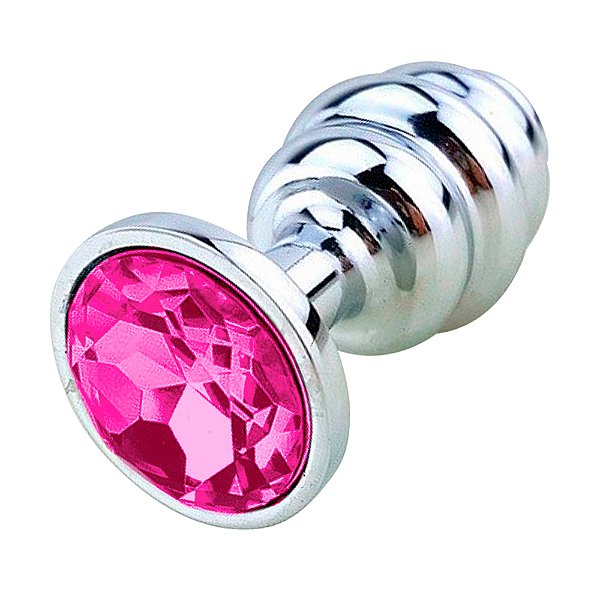 Plug Anal De Aço Inoxidável Colmeia Tamanho G Sexy Import - Pink