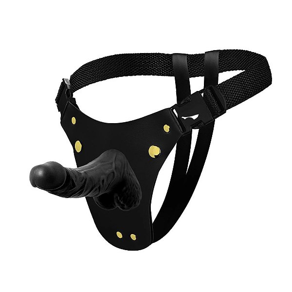 Cinta Strap-on Ativa Com Pênis De Borracha - Preto