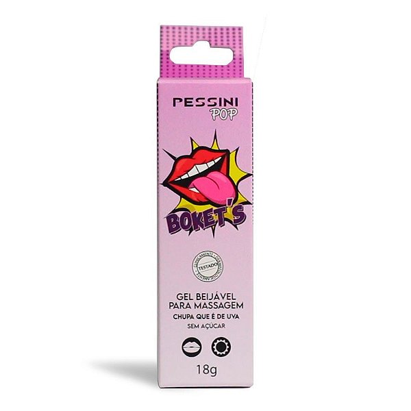 Boket´s Gel Beijável Chupa Que é De Uva Linha Pop 18gr Pessini