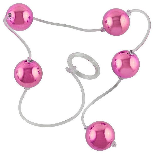 Bolinha Tailandesa Metalizada Grande êxtase  - Rosa