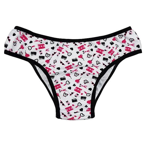 Calcinha Cotton Estampada Com Cós Largo Plus Size Rexton