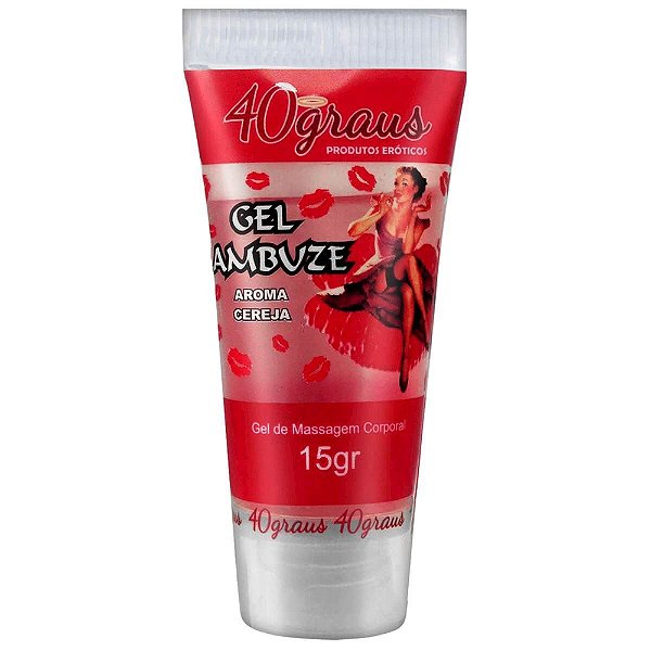 Lambuze Gel Para Massagem Corporal Beijável 15gr 40 Graus  - Cereja