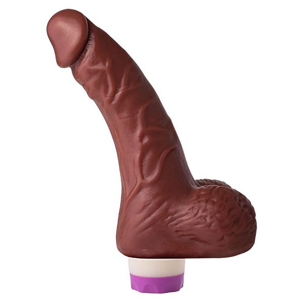 Pênis Vibrador Com Escroto 16,3 X 4,5 Cm Soulsex - Chocolate