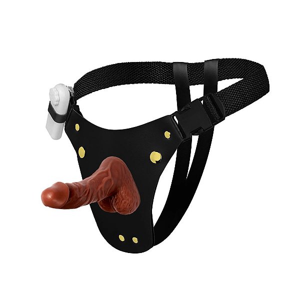 Cinta Peniana Com Dildo 15x3,5cm Soulsex - Chocolate