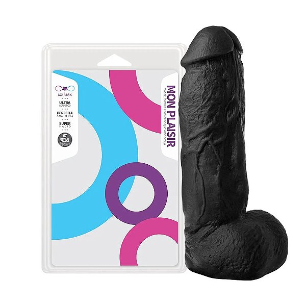 Pênis Maciço 22x5 Cm Soul Sex - Preto