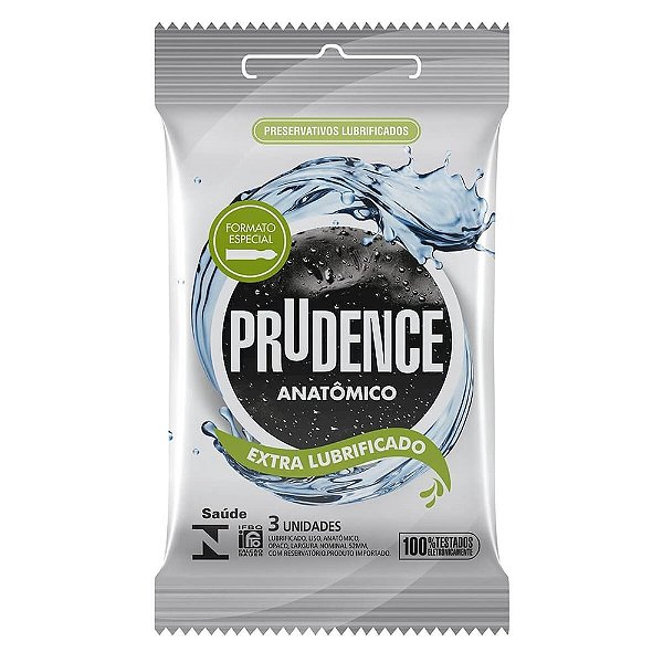 Preservativos Anatômico Extra Lubrificado Com 3 Unidades Prudence