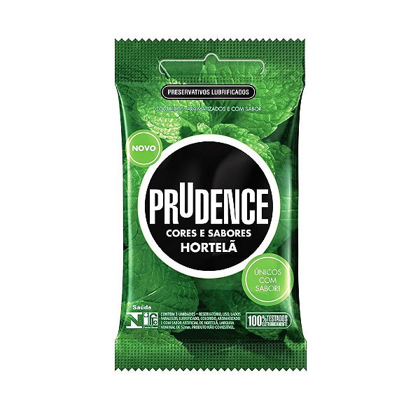 Preservativos Cores E Sabores Hortelã 3 Unidades Prudence