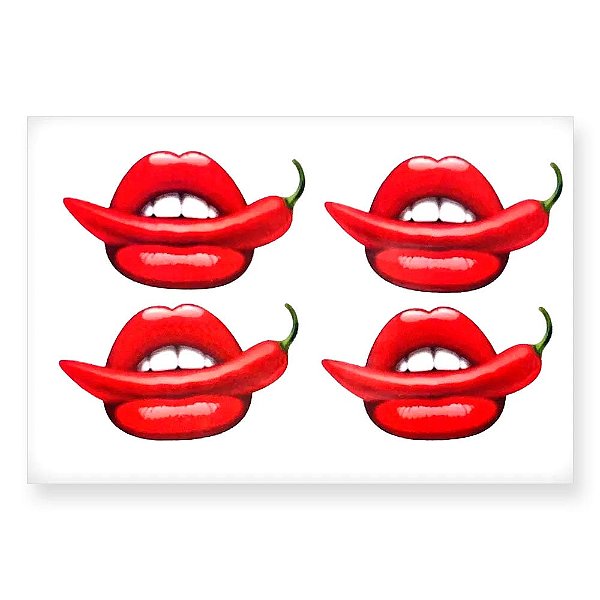 Sexy Tattoo Cartela De Tatuagem Temporária Boca Picante Sedux