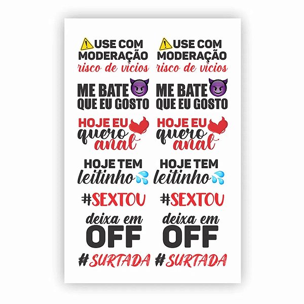 Cartela De Tatuagem Temporária Sexy Tattoo Deixa Em Off Sedux