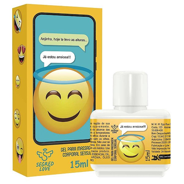 Emoji Do Prazer Já Estou Ansiosa Gel Beijável Hot Para Sexo Oral 15ml Segred Love