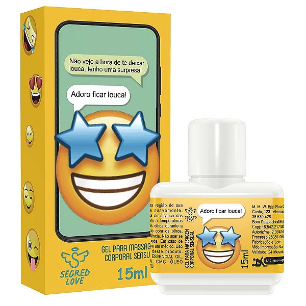 Emoji Do Prazer Adoro Ficar Louca Gel Hot E Ice 15ml Segred Love