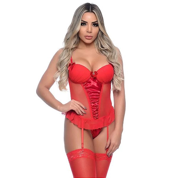 Espartilho Em Tule Com Detalhes Em Cetim E Strass Macler