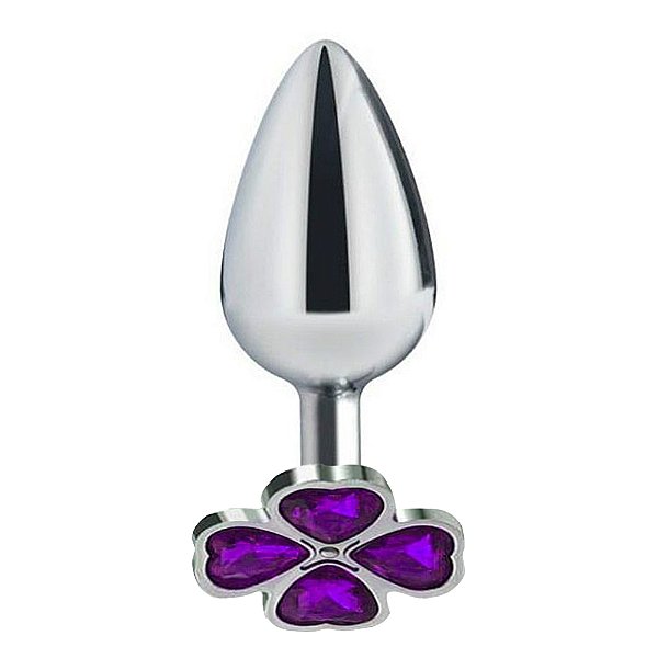 Plug Anal De Aço Trevo Tamanho M Sexy Import - Roxo