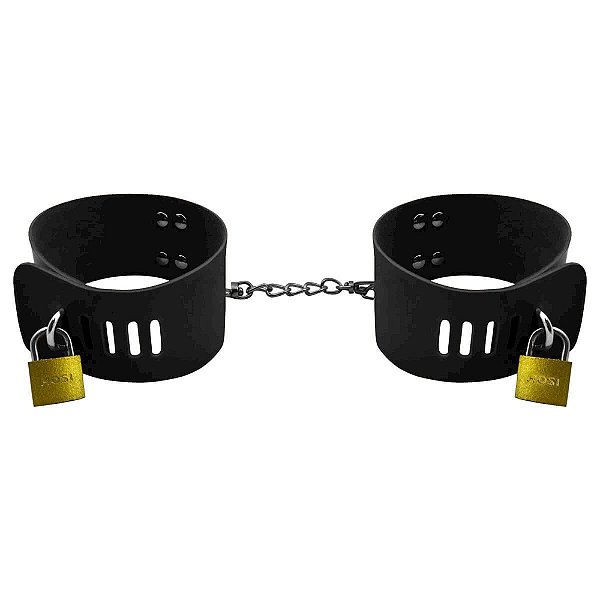 Algema Bracelete Carrara Com Cadeado Dominatrixxx - Preto