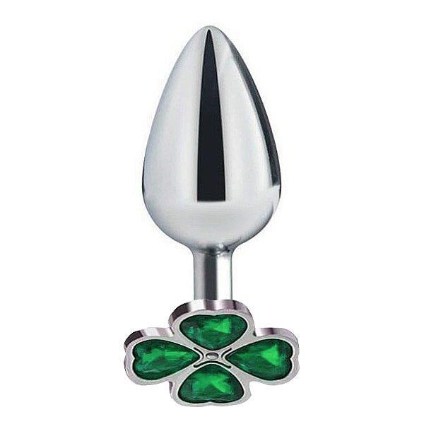 Plug Anal De Aço - Trevo - Tamanho P Sexy Import - Verde