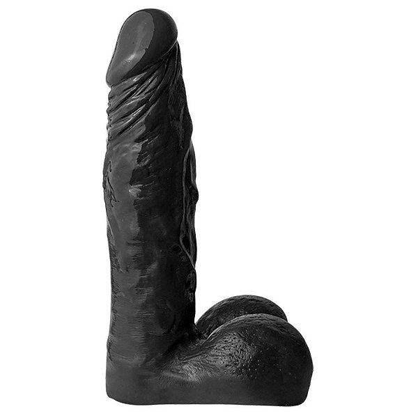 Pênis Maciço Com Escroto 19,3 X 4,7 Cm Soulsex - Preto