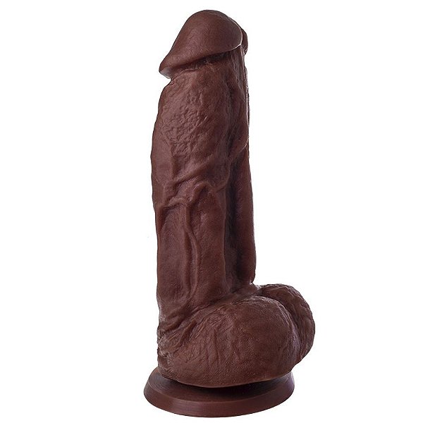 Pênis Maciço Com Ventosa 18x4 Cm Soulsex - Chocolate