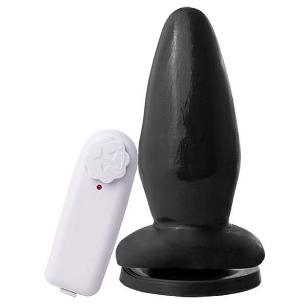 Plug Anal Com Vibrador E Ventosa 13,5 X 5,3 Cm Soul Sex - Preto