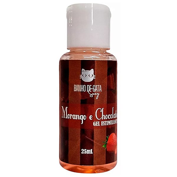 Gel Beijável Para Massagem Estimulante 25ml Banho De Gata - Morango Com Chocolate