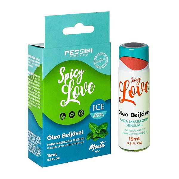 Gel Comestével Spicy Love Esquenta E Esfria 15ml Pessini - Menta