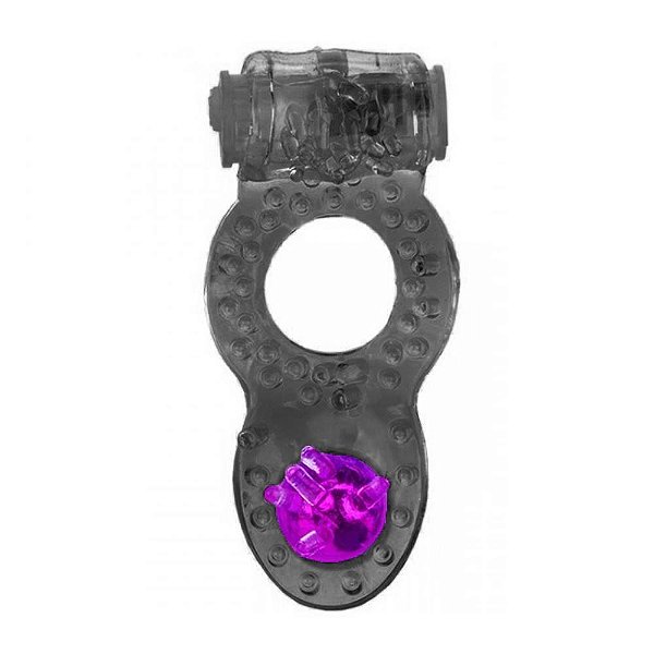 Anel Peniano Com Vibrador E Pérola | loja fetiches Sex Shop - Preto