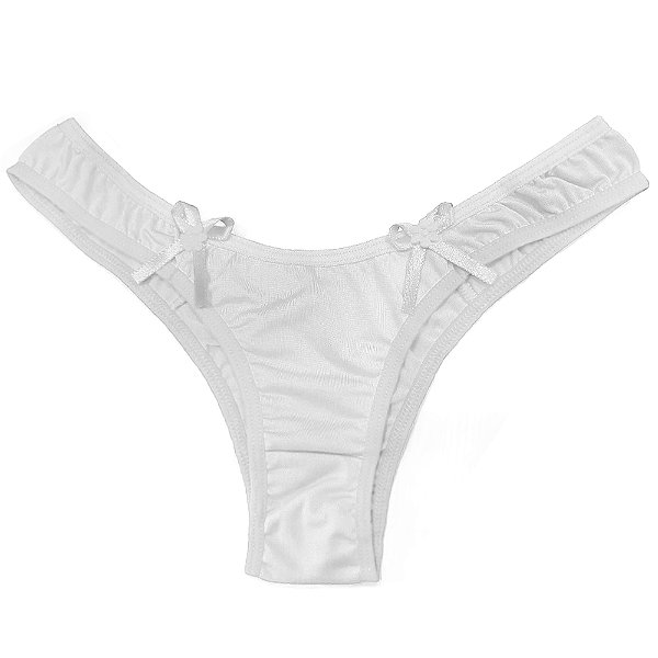 Calcinha Microfibra Lisa Modelo Tanga Rexton - Branco
