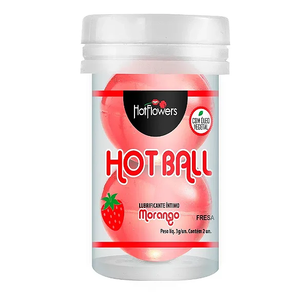 Hot Ball 2 Unidades Beija Muito Hot Flowers - Morango