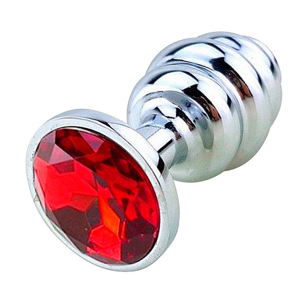 Plug Anal De Aço Inoxidável Colmeia Tamanho M Sexy Import - Vermelho