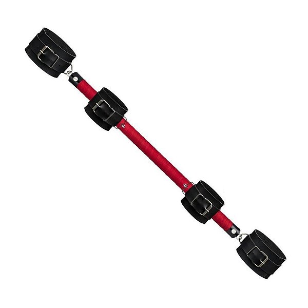 Separador Duo Vermelho 60cm Com Algemas E Tornozeleiras La Pimienta