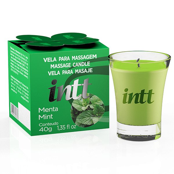 Vela Para Massagem Beijável 40g Intt - Menta
