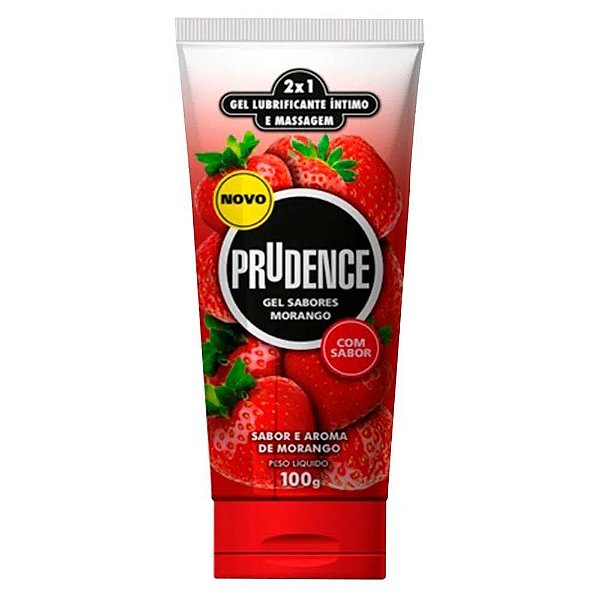 Gel Lubrificante íntimo Sabor E Aroma 100g Prudence - Morango