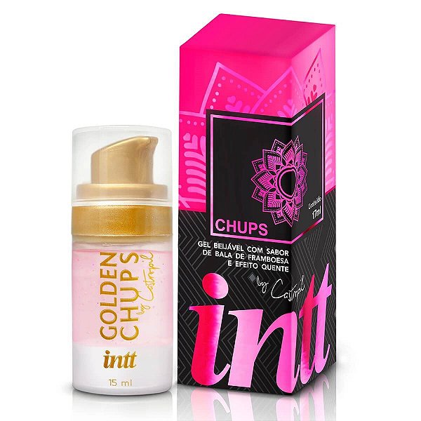 Golden Chups Gel Beijável Sabor Framboesa By Castropil 17ml Intt
