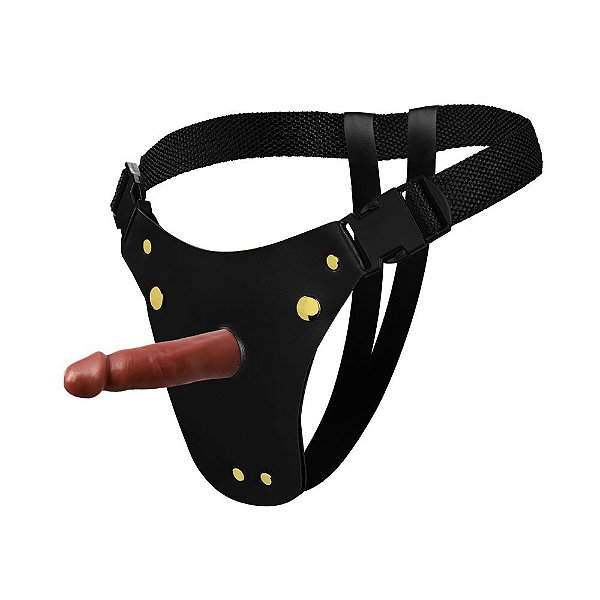 Cinta Strap-on Ativa Com Prótese Realística - Chocolate