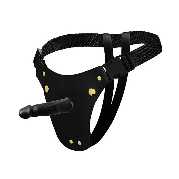 Cinta Strap-on Ativa Com Prótese Realística - Preto