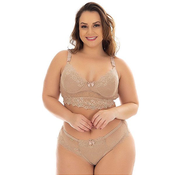 Conjunto Selma Sem Bojo Plus Size Patitex