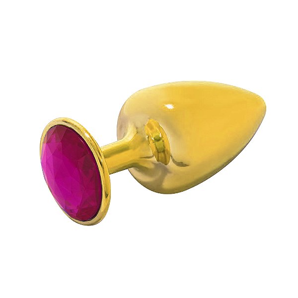 Plug M Em Metal Com Pedra Hard - Dourado