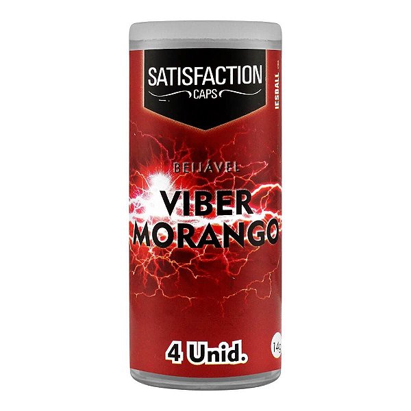 Bolinha Viber Iesball Beijável 4 Un Satisfaction Caps - Morango