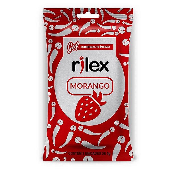 Gel Lubrificante Aromático Em Sachê Com 03 Unidades 5g Rilex - Morango