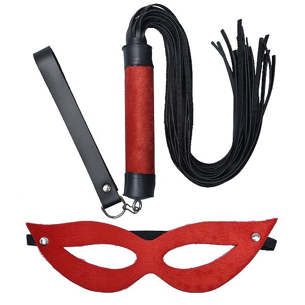 Kit Tiazinha Pelúcia Chicote 40cm Dominatrixxx - Vermelho