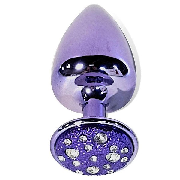 Plug Anal M Em Metal Com Pedra Cravejada Em Strass Hard - Lilas