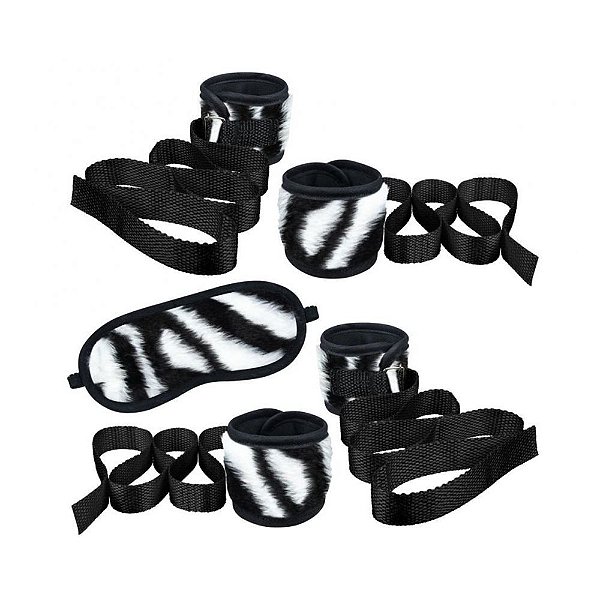 Kit Bondage Em Pelúcia La Pimienta - Zebra