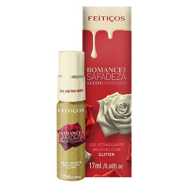Romance Com Safadeza Gel Beijável Glitter 17ml Feitiços - Leite Condensado