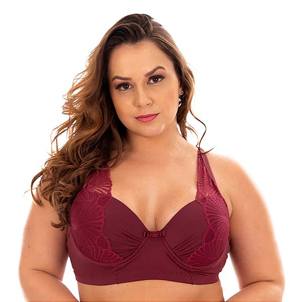 Sutiã Plus Size Reforçado Carla Patitex - Vinho