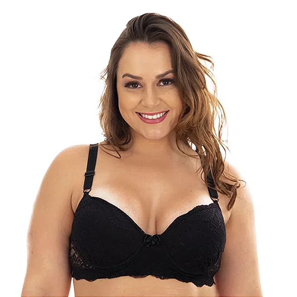 Sutiã Plus Size Reforçado Luciene Patitex - Preto