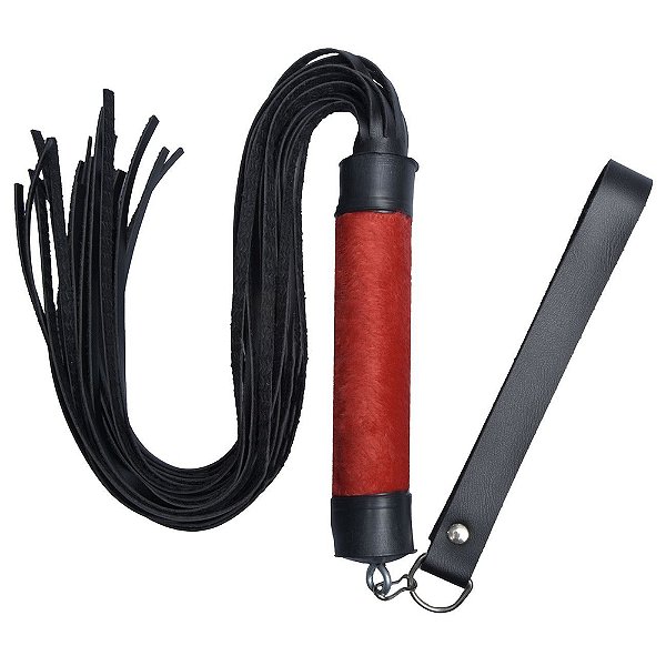 Chicote Pelúcia 24 Tiras 40cm Dominatrixxx - Vermelho