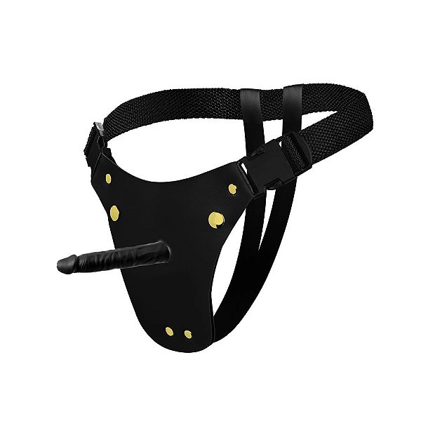 Cinta Strap-on Ativa Com Prótese Unitária Soul Sex - Preto