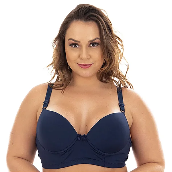 Sutiã Liso Plus Size Reforçado Patitex - Azul Marinho
