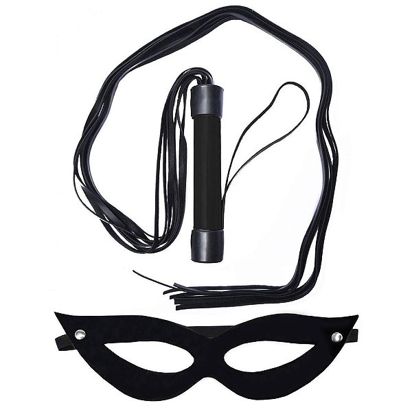 Kit Tiazinha Com Chicote 80cm Liso Dominatrixxx