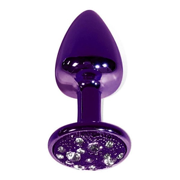 Plug Anal P Em Metal Com Pedra Cravejada Em Strass Hard - Lilas